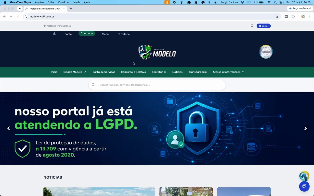 Página pública do Portal da Transparência